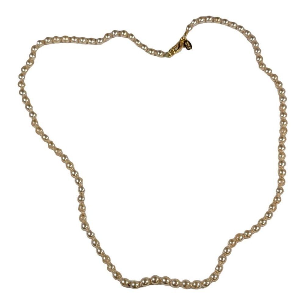 Vintage Signed Nolan Miller Faux Pearls Pendant Necklace 24" Classic Formal